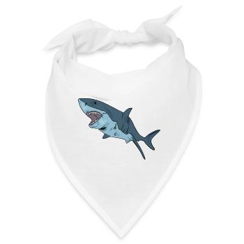 Shark Haifisch - Bandana - Weiß - Vorne