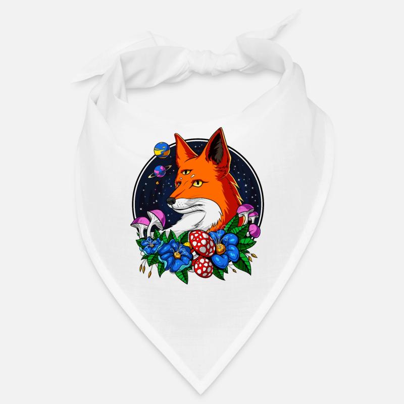 Psychedelic Fox Magic Mushrooms Third Eye Bandana