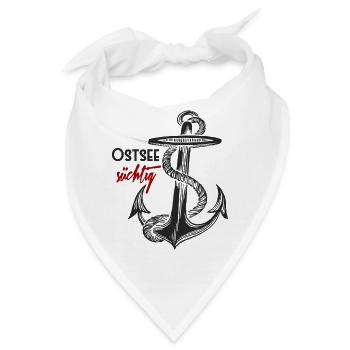 Ostsee-süchtig - Anker - Bandana - Weiß - Vorne