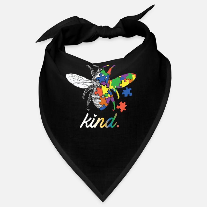 Bee Kind Beautiful Autism Awareness Gift print Bandana