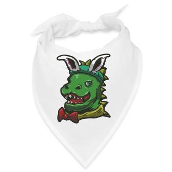 Ostern Rex Bunny Drawing Funny Rabbit Dinosaur - Bandana - Weiß - Vorne