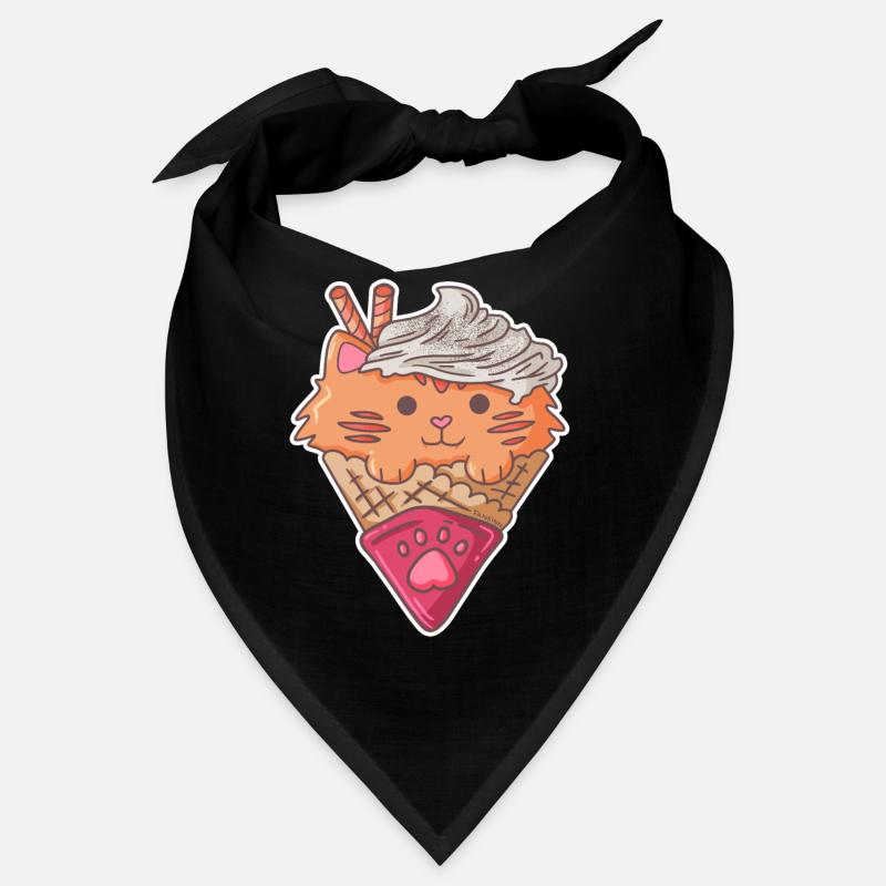 Katze Eis Waffel Stubentiger spass Kinder Geschenk Bandana