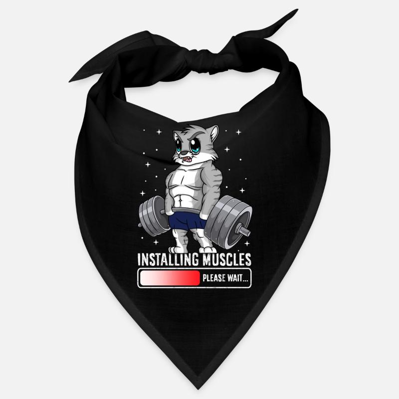 Cat Installing Muscles Weightlifting Bandana