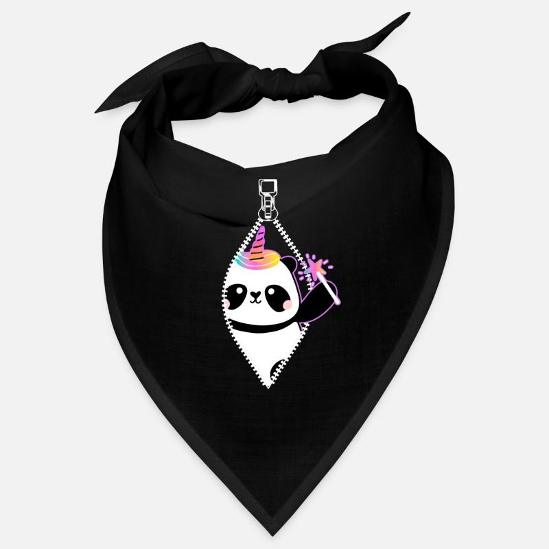 T-shirt Panda Licorne avec fermeture éclair Bandana