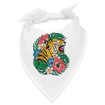 Tiger Jungle Raubkatze Raubtier Tropisch Sommer - Bandana - Weiß - Vorne