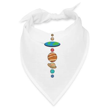 Flache Erde Flat Earth Theorie Planet Geschenk - Bandana - Weiß - Vorne