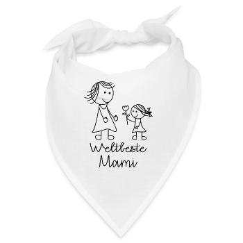 Weltbeste Mami - Bandana - Weiß - Vorne