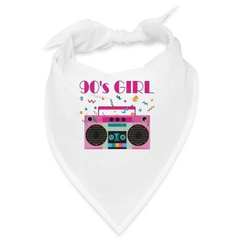 90s Musik Girl 90er Jahre Outfit 90's Party Kostüm - Bandana - Weiß - Vorne
