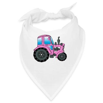Traktor Trekker Traktorfahrer - Bandana - Weiß - Vorne
