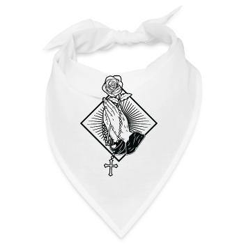 Praying Hands Betende Hände mit Rosenkranz zu Gott - Bandana - Weiß - Vorne