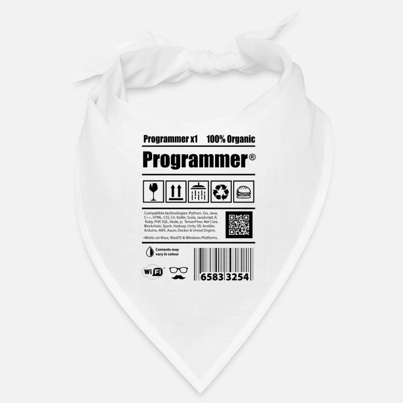 Coder Programmierer Koffein Entwickler Geschenk - Bandana - Weiß