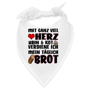 Herz Urin Kot Brot lustiges Geschenk - Bandana - Weiß - Vorne