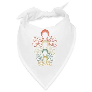 Retro Kraken Tintenfisch Oktopus Taucher Geschenk - Bandana - Weiß - Vorne