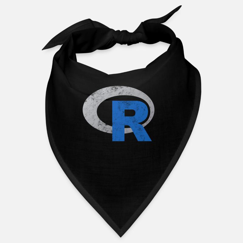 R logo programming Vintage Distressed design Bandana