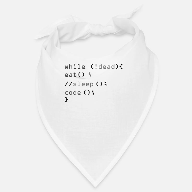 While Not Dead Eat Sleep Code Programmer Hacker Bandana