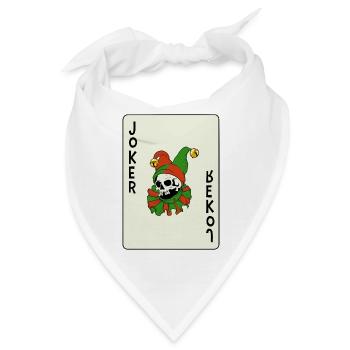 Joker Spielkarte Kartenspiel Karte Spieler Skelett - Bandana - Weiß - Vorne