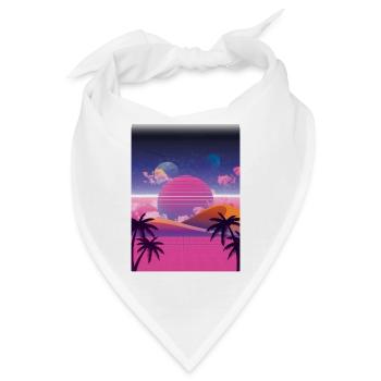 Vaporwave Beach - Bandana - Weiß - Vorne