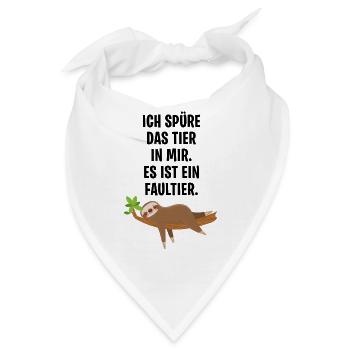 Ich spüre das Tier in mir Es ist ein Faultier - Bandana - Weiß - Vorne