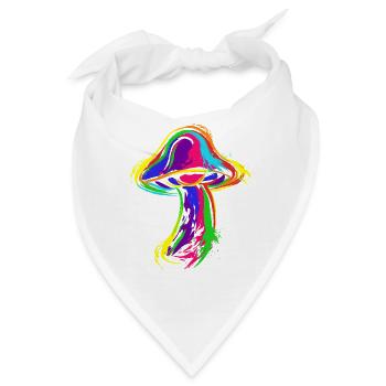 Goa Psytrance Zauberpilz Geschenk für Goa Trancer - Bandana - Weiß - Vorne