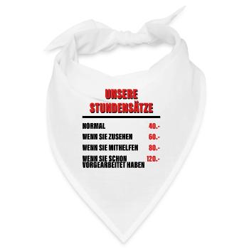 Unsere Stundensätze - Werkstatt - Bandana - Weiß - Vorne
