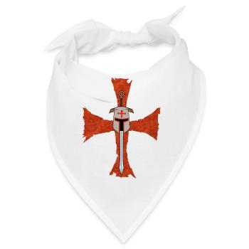 Ritter Templer Deus Vult Schwert Kreuzritter Kreuz - Bandana - Weiß - Vorne