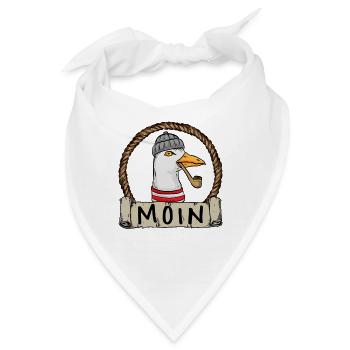 Moin Moin Möwe - Bandana - Weiß - Vorne