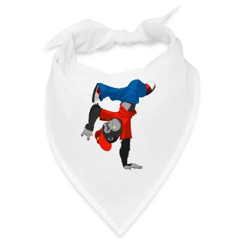 Gorilla Affe Zoo Breakdance tanzen Kinder Geschenk - Bandana - Weiß - Vorne
