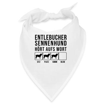 Entlebucher Sennenhund - Hört aufs Wort - lustig - Bandana - Weiß - Vorne