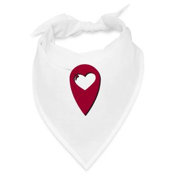 Standort Herz - Bandana - Weiß - Vorne