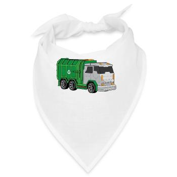 Müllwagen Müllabfuhr Müllauto Müllmann Abfall - Bandana - Weiß - Vorne