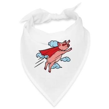 Super Flying Pig Super Fliegendes Schwein Held - Bandana - Weiß - Vorne