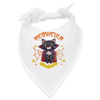 Halloween Vampir Katze Tier - Bandana - Weiß - Vorne
