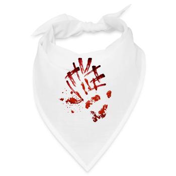 Blutspritzer Handabdruck Mundschutz - Bandana - Weiß - Vorne