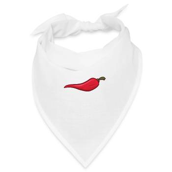 Spicy - Rote Chilischote - Bandana - Weiß - Vorne
