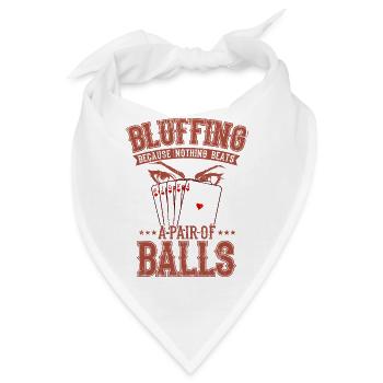 POKER BLUFF Kartenspieler Geschenk - Bandana - Weiß - Vorne