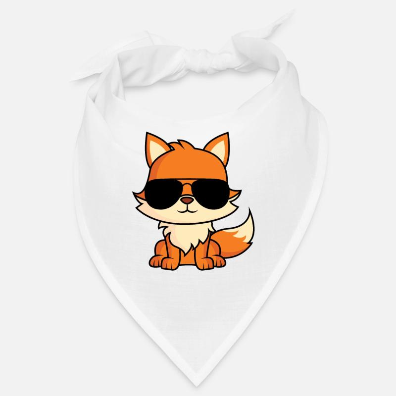 Fuchs mit Pilotenbrille Bandana