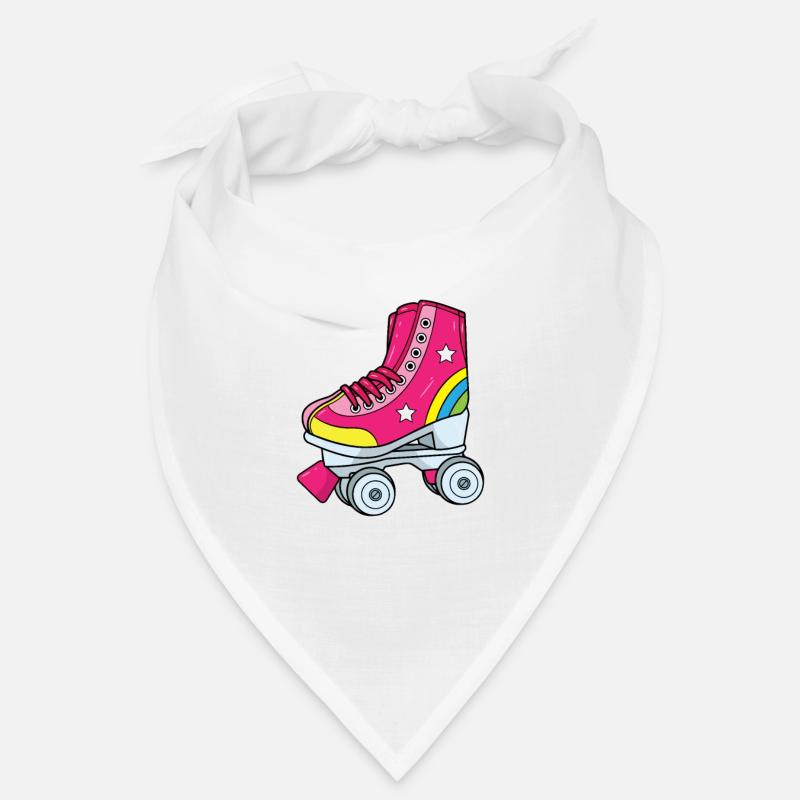 Rollschuhe - Pinker Rollschuh mit Regenbogen Bandana