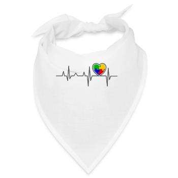 Autismus Herzschlag Asperger Autismus Tag - Bandana - Weiß - Vorne