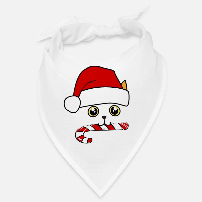 chat noel - Bandana - blanc