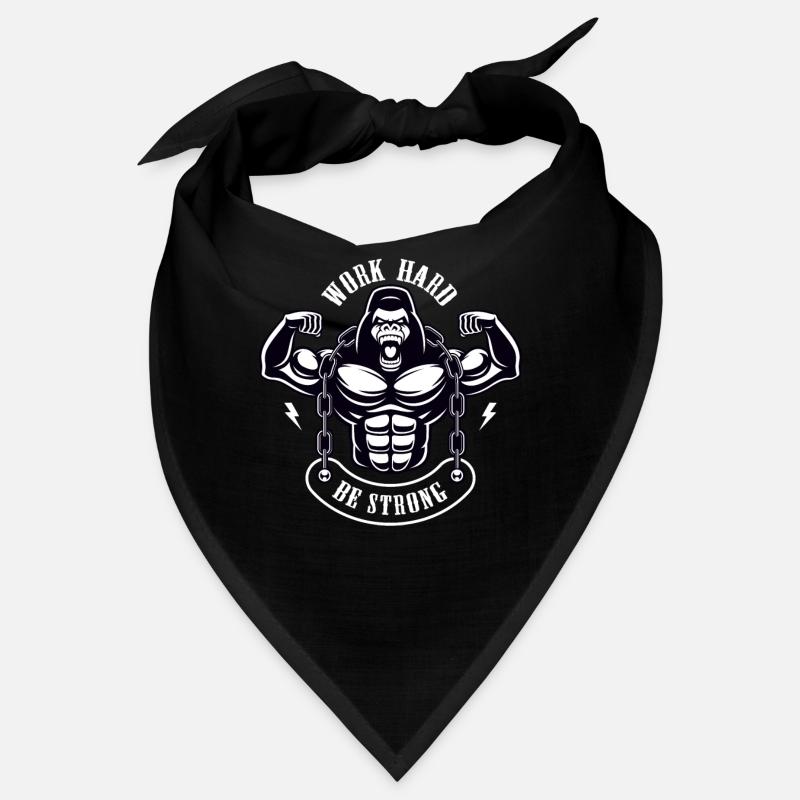 Work Hard be Strong Gorilla Silberrücken Geschenk Bandana