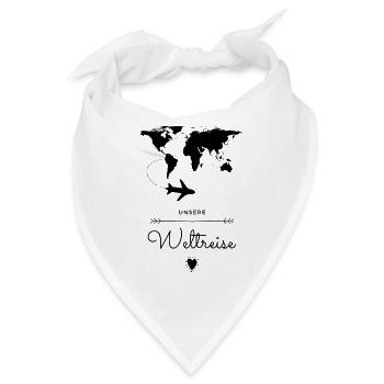 Weltreise Geschenkidee - Bandana - Weiß - Vorne