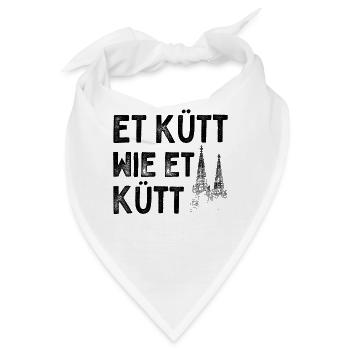 Köln Et Kütt Wie Et Kütt Kölner Grundgesetz Kölsch - Bandana - Weiß - Vorne
