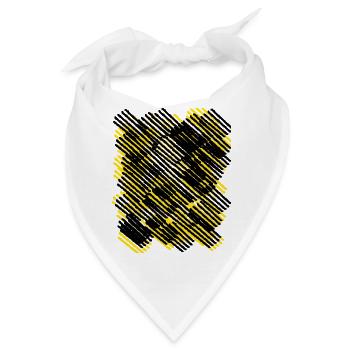 Schwarz Gelbe Streifen - Bandana - Weiß - Vorne