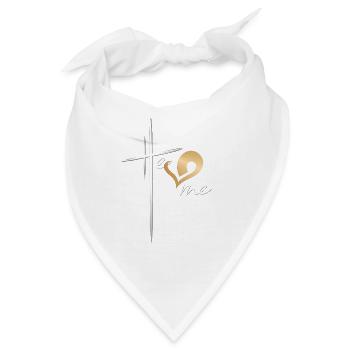 Christliches Design - Er liebt mich bedingungslos - Bandana - Weiß - Vorne