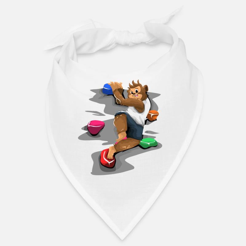 Singe grimpe sur un mur - Bandana - blanc