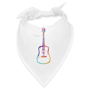 Farbverlauf Akustische Gitarre - Bandana - Weiß - Vorne