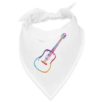 Farbverlauf Akustische Gitarre - Bandana - Weiß - Vorne