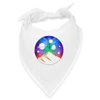 Planet bunter Weltraum Milchstraße - Bandana - Weiß - Vorne