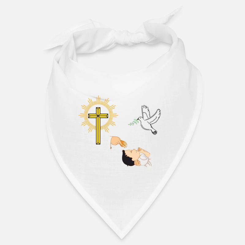 Baptêmes de bébé avec une colombe et une croix Bandana