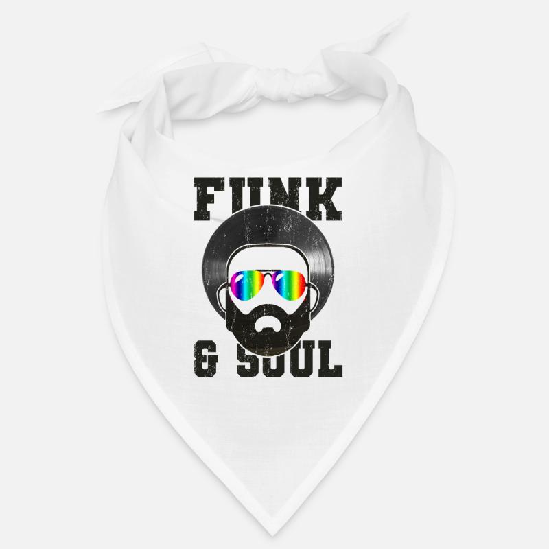 Funk and Soul Afro Disque Vinyle Cool Rétro - Bandana - blanc
